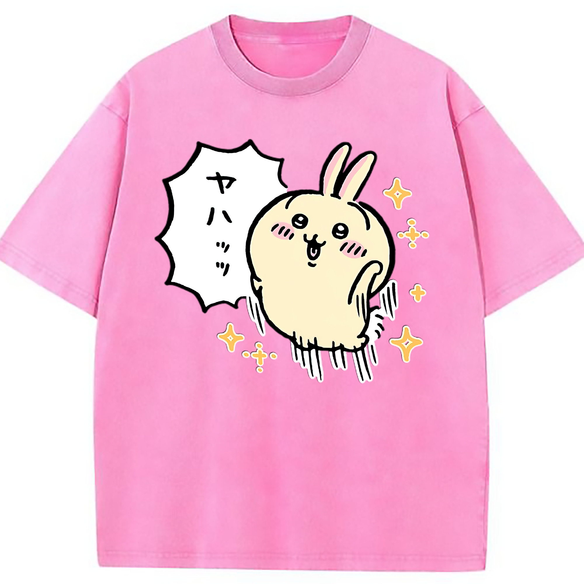 （画像用） ちいかわ うさぎ Chii-kawa usagi 綿100% ヴィンテージ風 半袖Tシャツ（フロントプリント）